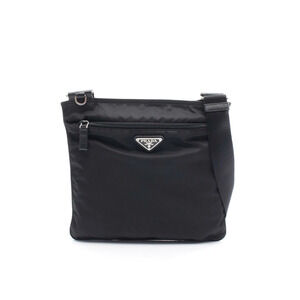 Prada VELA Shoulder Bag Leather Black